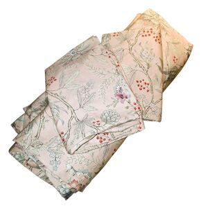 CUDDLEDOWN #10 Twin 1 Duvet Cover 2 Pillowcases Pink Berries Branches Floral Set
